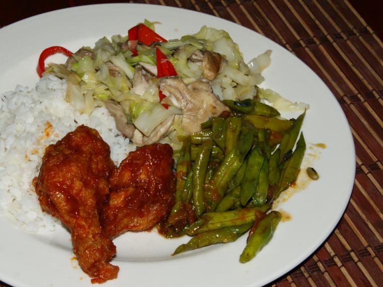 Курица, рис, овощи