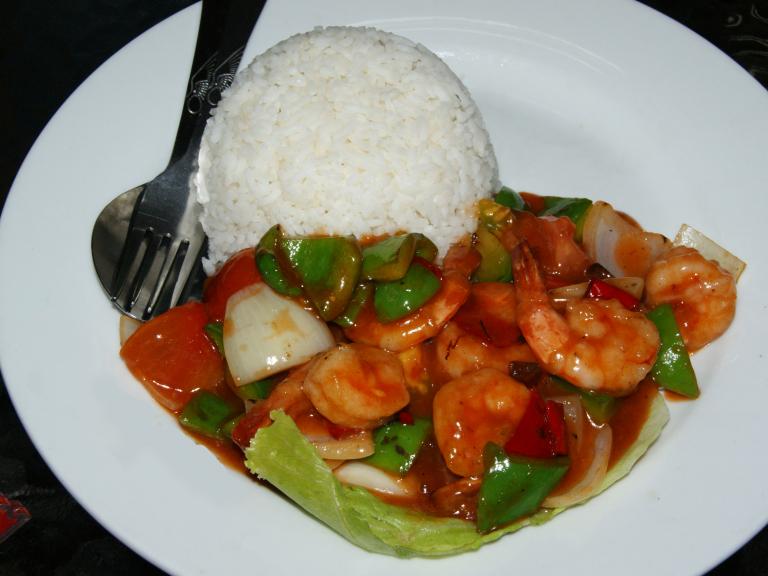 Креветки в кисло-сладком соусе